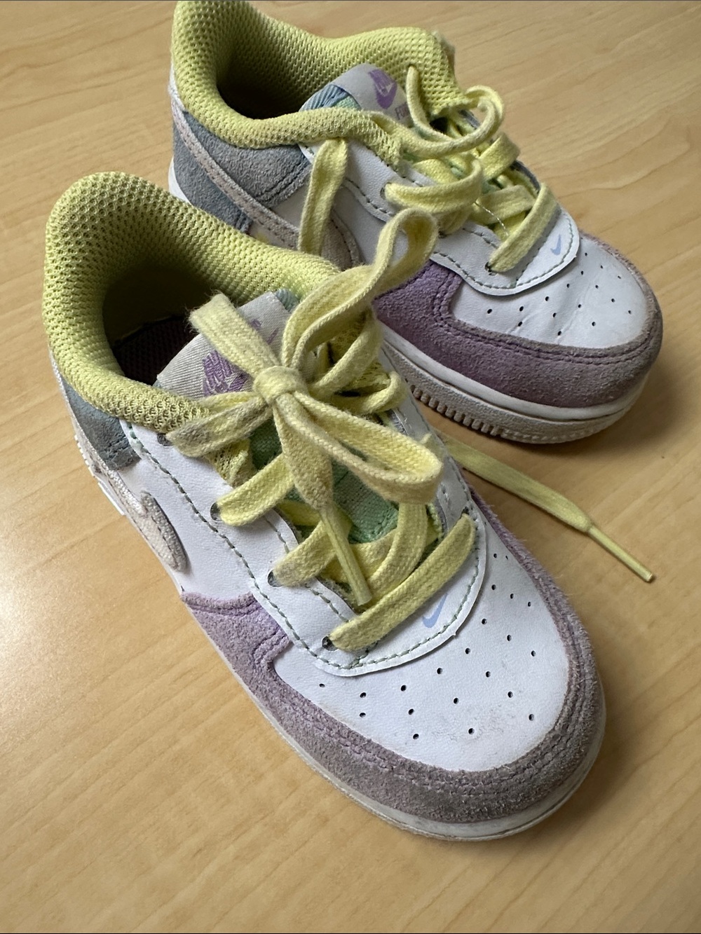 Nike Kids Pastel Yellow & Lavender Sneakers